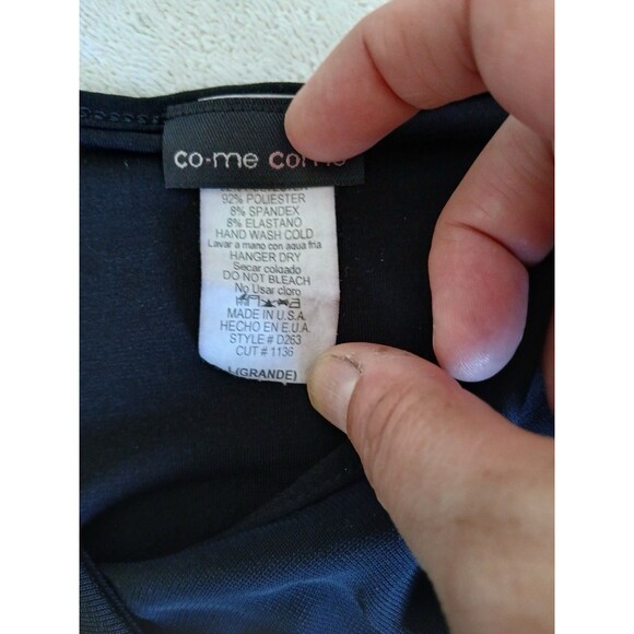 Co-Me Como Black Ruffle Midi Dress Halter Asymmetrical Y2K Style Women’s Large - Picture 15 of 16